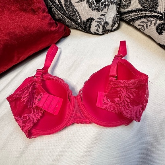 BRA NATORI 32D 741299 Coral underwire lightly padded lace 3456 PS - Picture 4 of 10